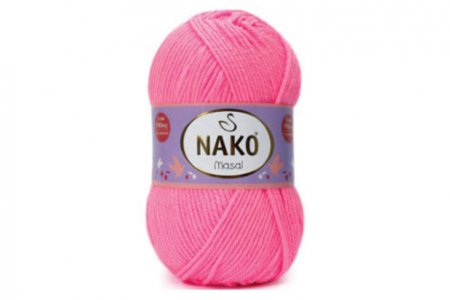 Пряжа Nako Masal ярко-розовый (11158), 100%акрил, 165м, 100г