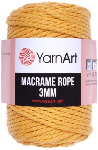 Пряжа YarnArt Macrame Rope 3mm желтый (764), 60%хлопок/ 40%вискоза/полиэстер, 63м, 250г