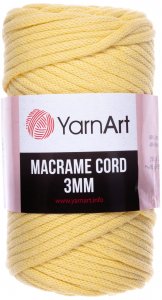 Пряжа YarnArt Macrame cord 3mm желтый (754), 60%хлопок/40%полиэстер/вискоза, 85м, 250г