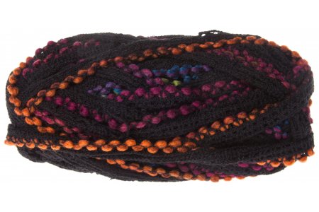 Пряжа Alize Dantela Wool черный-радуга (1492), 70%акрил/30%шерсть, 20м, 100г