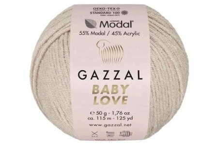 Пряжа Gazzal Baby Love холодный бежевый (1631), 55%модал/45%акрил, 115м, 50г