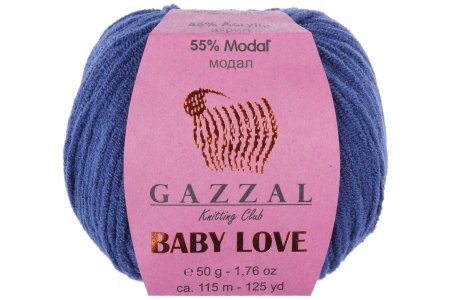 Пряжа Gazzal Baby Love темно-синий (1619), 55%модал/45%акрил, 115м, 50г