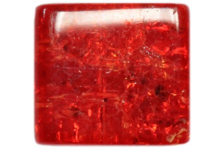 Бусина стеклянная ZLATKA Куб, красный (008), 4мм