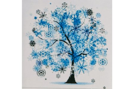Мозаичная картина стразами АЛМАЗНАЯ ЖИВОПИСЬ Новогоднее дерево, 50*50см