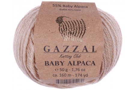 Пряжа Gazzal Baby Alpaca бежевый (46005), 55%беби альпака/45%шерсть мериноса супервош, 160м, 50г