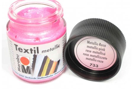 Краска по ткани Marabu Textil Metallic, розовый (733), 50 мл