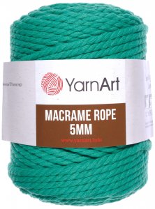 Пряжа YarnArt Macrame Rope 5mm изумрудный (759), 60%хлопок/ 40%вискоза/полиэстер, 85м, 500г