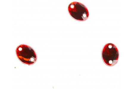 Стразы пришивные АСТРА, акрил, овальные, красный(06), 6*8мм, 1шт
