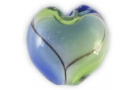 Бусина стеклянная ZLATKA Сердце, зелено-голубой (06), 20*20мм