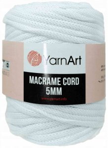 Пряжа YarnArt Macrame cord 5mm белый (751), 60%хлопок/40%полиэстер/вискоза, 85м, 500г