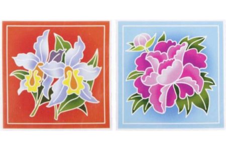 Набор для росписи по ткани Batik Art Нарцисс и Пион, 20*20см