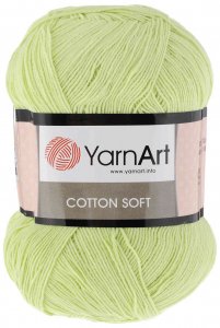 Пряжа YarnArt Cotton soft св.фисташка (11), 55%хлопок/45%полиакрил, 600м, 100г