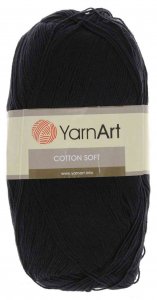 Пряжа YarnArt Cotton Soft черный (53), 55%хлопок/45%полиакрил, 600м, 100г