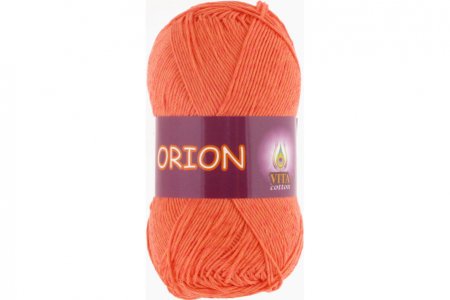 Пряжа Vita cotton Orion оранжевый коралл (4569), 77%хлопок мерсеризованный/23%вискоза, 170м, 50г