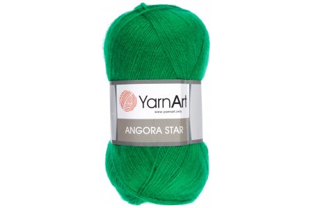 Пряжа Yarnart Angora Star ярко-зеленый (338), 20%шерсть/80%акрил, 500м, 100г