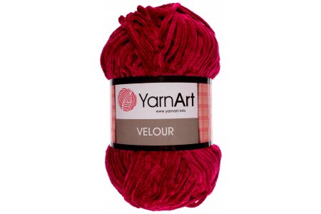 Пряжа YarnArt Velour бордовый (847), 100%микрополиэстер, 170м, 100г