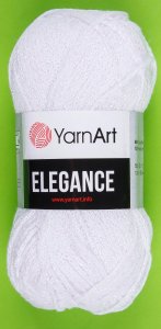 Пряжа YarnArt Elegance белый (117), 88%хлопок/12%металлик, 130м, 50г