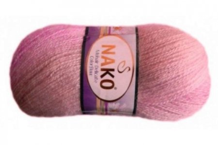 Пряжа Nako Mohair Delicate Colorflow розовый меланж(28081), 10%шерсть/5%мохер/85%акрил, 500м, 100г