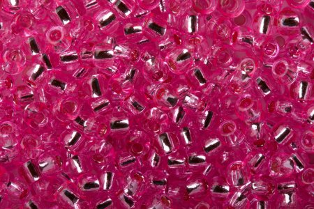 Бисер японский круглый ТОНО 10/0 прозрачный/с серебристой серединкой розовый (38), 10г