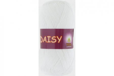 Пряжа Vita cotton Daisy белый (4401), 100%мерсеризованный хлопок, 295м, 50г