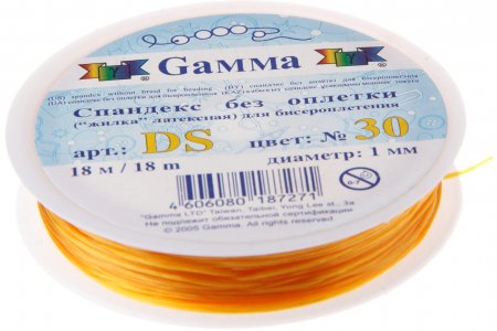 Спандекс без оплетки GAMMA ярко-желтый, толщина 1мм, 18м
