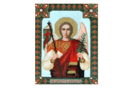 Набор для вышивания бисером ЧАРИВНА МИТЬ Икона Михаила Архистратига, с нанесенным рисунком, 17,3*21,6см