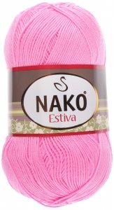 Пряжа Nako Estiva розовый (6668), 50%хлопок/50%бамбук, 375м, 100г