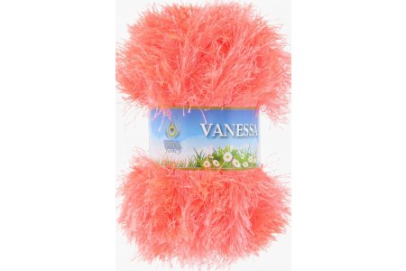 РАСПРОДАЖА Пряжа 100%полиэстер Vanessa VITA fancy ультра-коралловый (5261), 80м, 100г