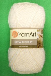 Пряжа Yarnart Shetland Chunky молочный (603), 50%шерсть/50%акрил, 150м, 100г 