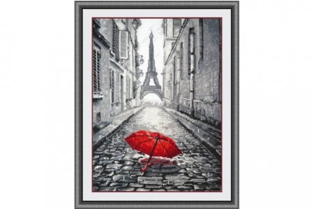 Набор для вышивания крестом ОВЕН В Париже дождь, 20*29см