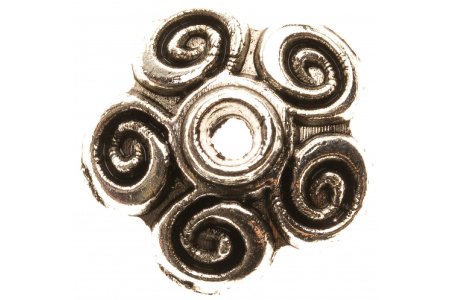 Розетка для бусин ZLATKA античное серебро, 10мм, 1шт