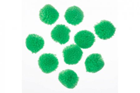 Помпон трикотажный Nazar зеленый (8), 100%полиэстер, d3см