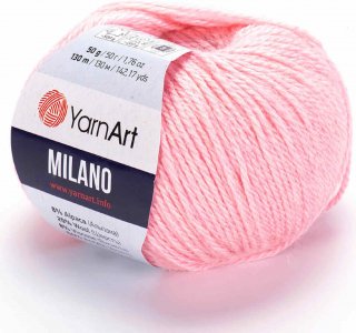 Пряжа Yarnart Milano розовый (859), 8%альпака/20%шерсть/8%вискоза/64%акрил, 130м, 50г