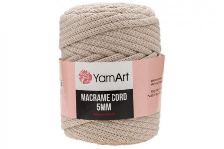 Пряжа YarnArt Macrame cord 5mm бежевый (753), 60%хлопок/40%полиэстер/вискоза, 85м, 500г