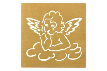 Трафарет для тиснения бумаги, Летящий ангел, 6,5*6,5см