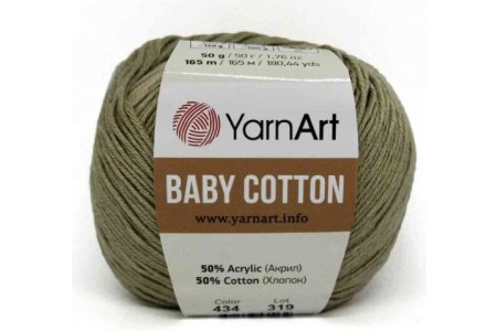 Пряжа YarnArt Baby cotton лен (434), 50%хлопок/50%акрил, 165м, 50г