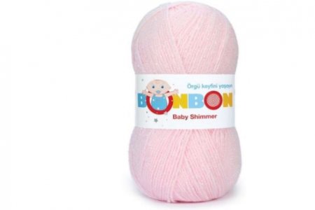 Пряжа Nako Bonbon baby shimmer светло-розовый (98703), 90%акрил/10%вискоза, 300м, 100г
