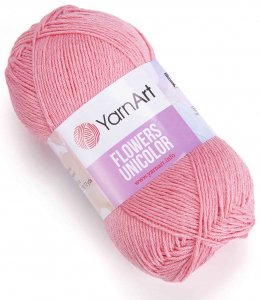 Пряжа YarnArt Flowers Unicolor нежно-розовый (735), 55%хлопок/45%акрил, 200м, 50г