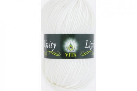 Пряжа Vita Unity Light белый (6001), 52%акрил/48%шерсть, 200м, 100г