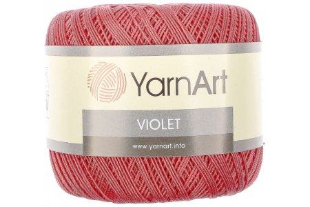 Пряжа YarnArt Violet темный коррал (4910), 100%мерсеризованный хлопок, 282м, 50г
