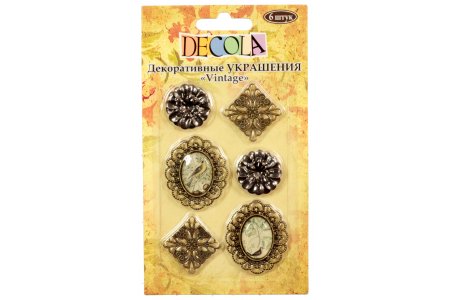 Набор декоративных элементов DECOLA камни и кабошоны Птицы, 6шт, 2-4см