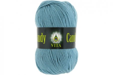 Пряжа Vita Candy дымчато-голубой (2550), 100%шерсть ластер, 178м, 100г