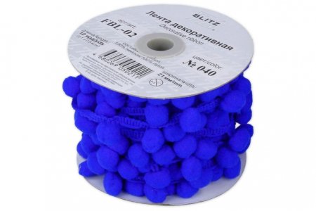 Тесьма декоративная BLITZ, синий(040), 21мм, 1м