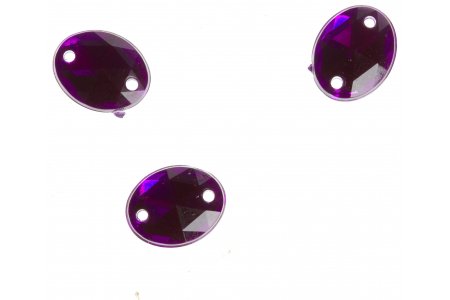 Стразы пришивные АСТРА, акрил, овальные, темно-пурпур(22), 10*8мм, 1шт
