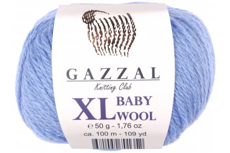 Пряжа Gazzal Baby Wool XL голубой (813), 40%шерсть мериноса/20%кашемирПА/40%акрил, 100м, 50г