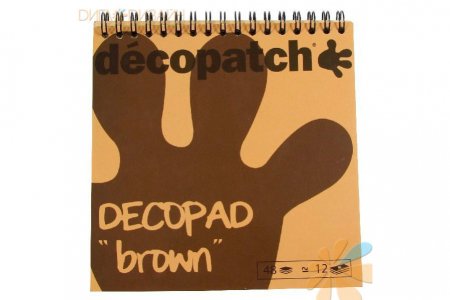 Набор бумаги для декупажа DECOPATCH Decopad, Коричневое ассорти (06),  12 дизайнов, 15*15см, 48 листов