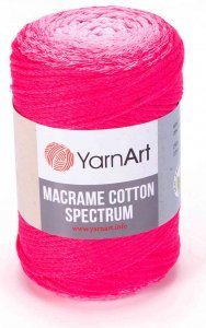 Пряжа YarnArt Macrame cotton spectrum малиновый неон-светло розовый (1311), 85%хлопок/15%полиэстер, 225м, 250г