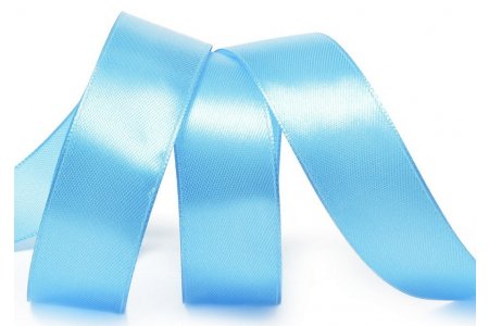 Лента атласная Ideal метражом, 3157/081, голубой, 25мм, 1м