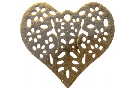 Подвеска филигранная ZLATKA Сердце, под золото, 1.7x1.7 см