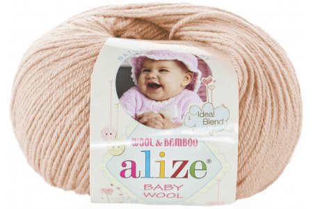 Пряжа Alize Baby Wool пудра (382), 40%шерсть/20%бамбук/40%акрил, 175м, 50г